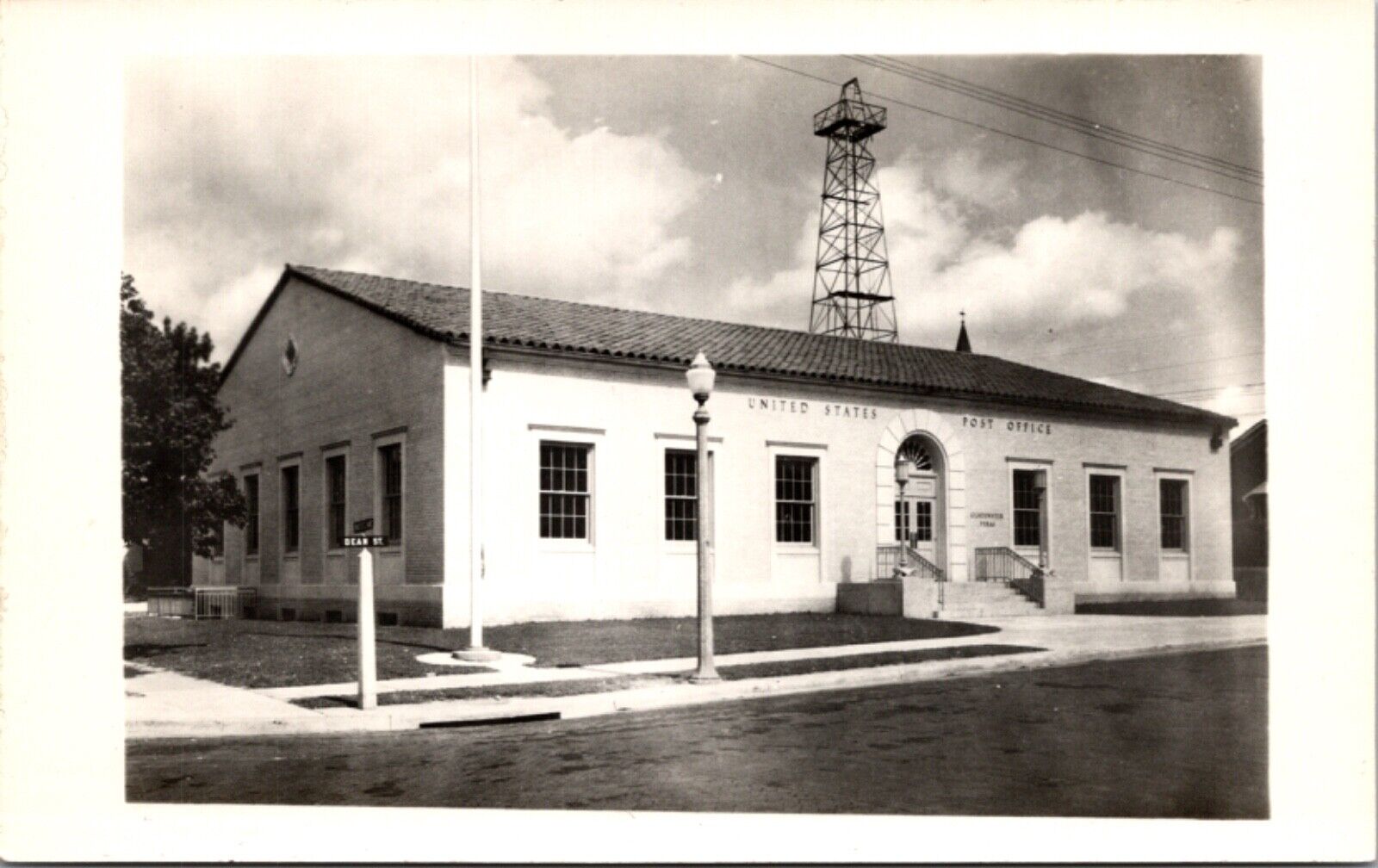 Real Photo Postcard United States Post Office Dean Street in Texas