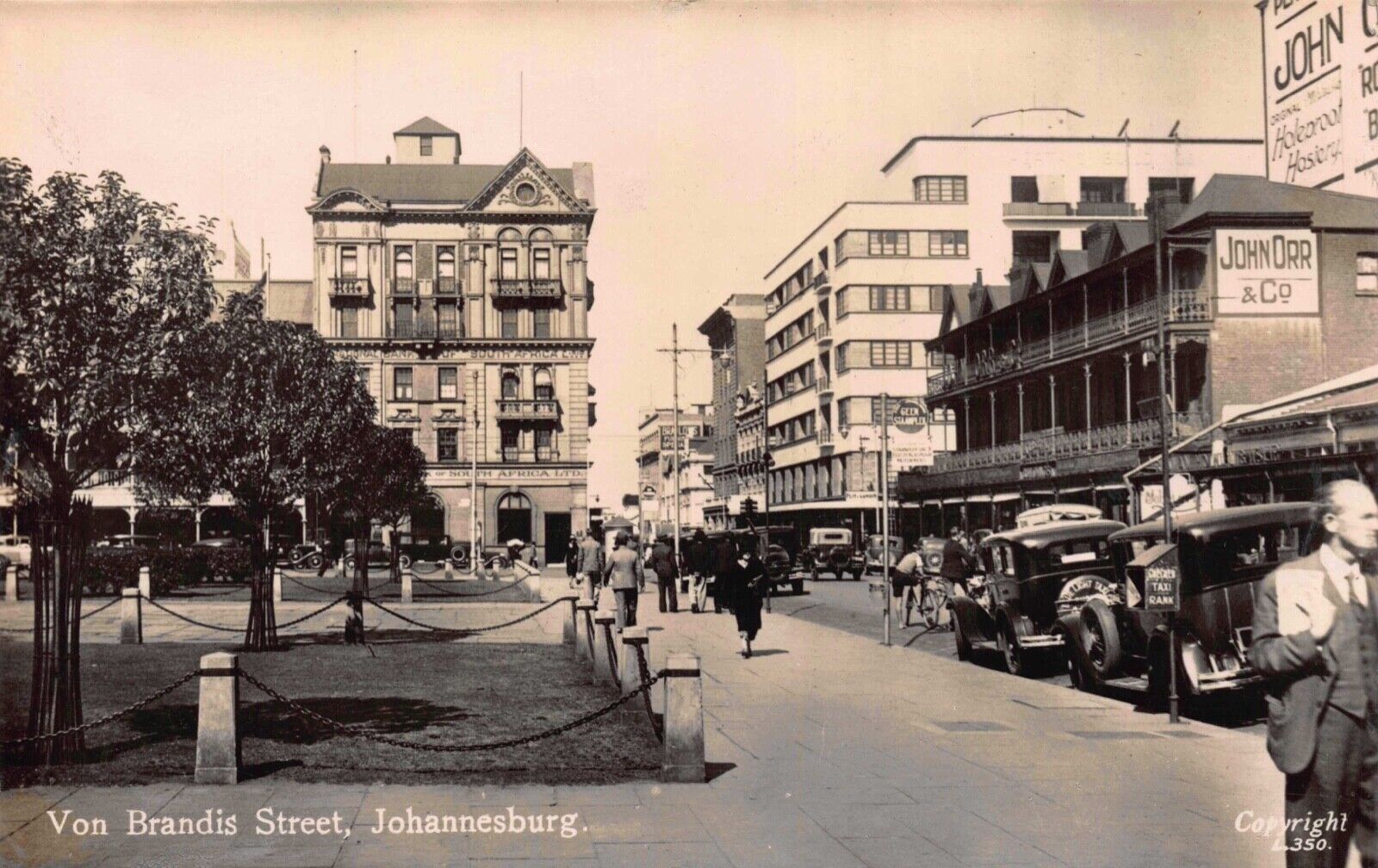 Real Photo Postcard Von Brandis Street in Johannesburg, South Africa~121274