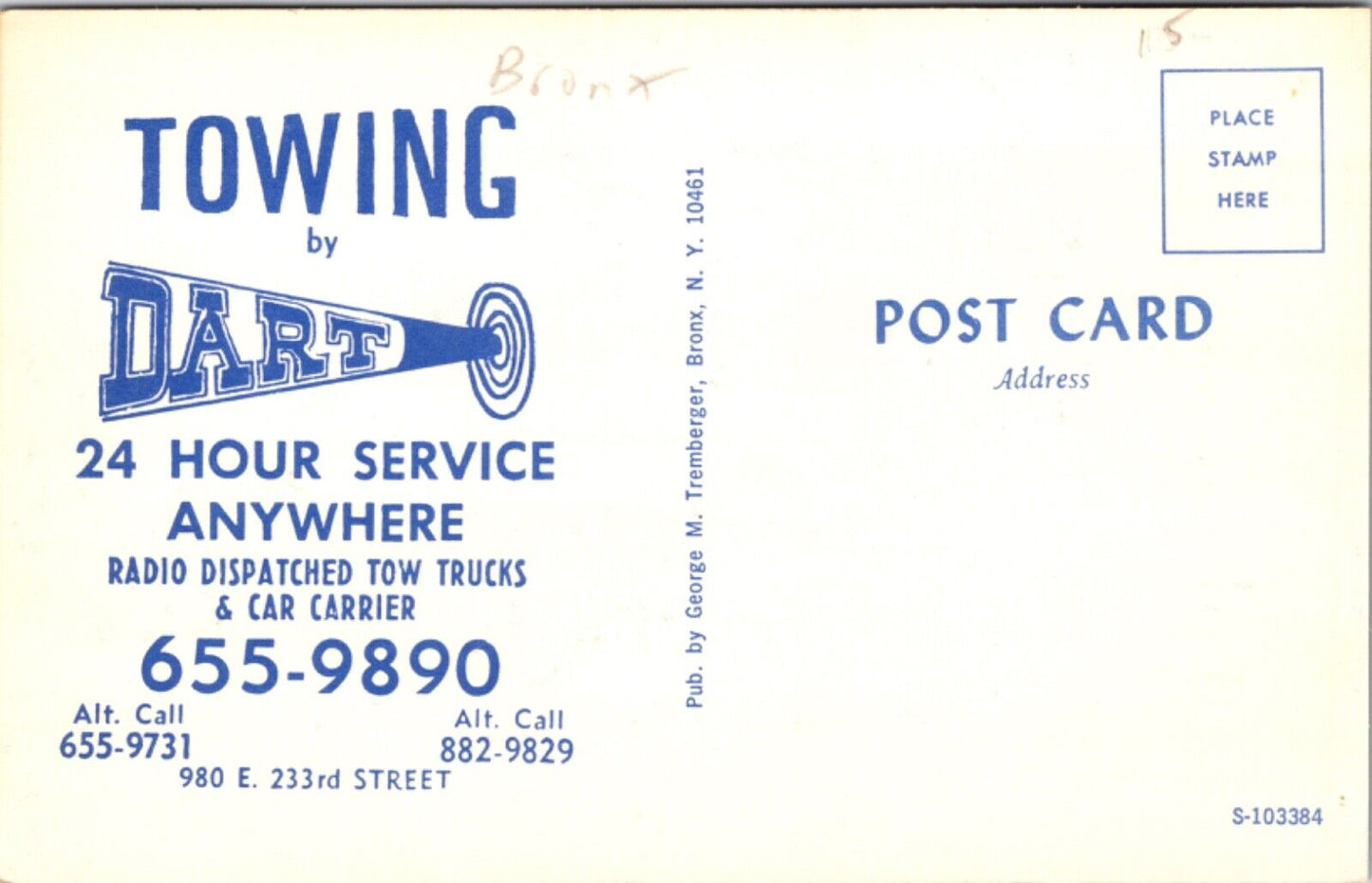 Advertising PC Towing by DART Tow Truck Flat Bed Car Carrier Bronx New York