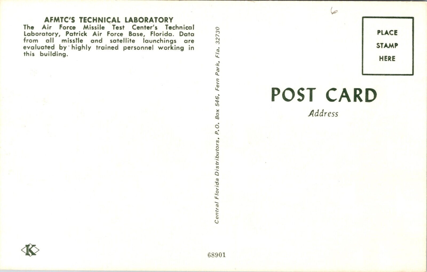 AFMTC Technical Laboratory Air Force Missile Test Center Patrick Air Force Base