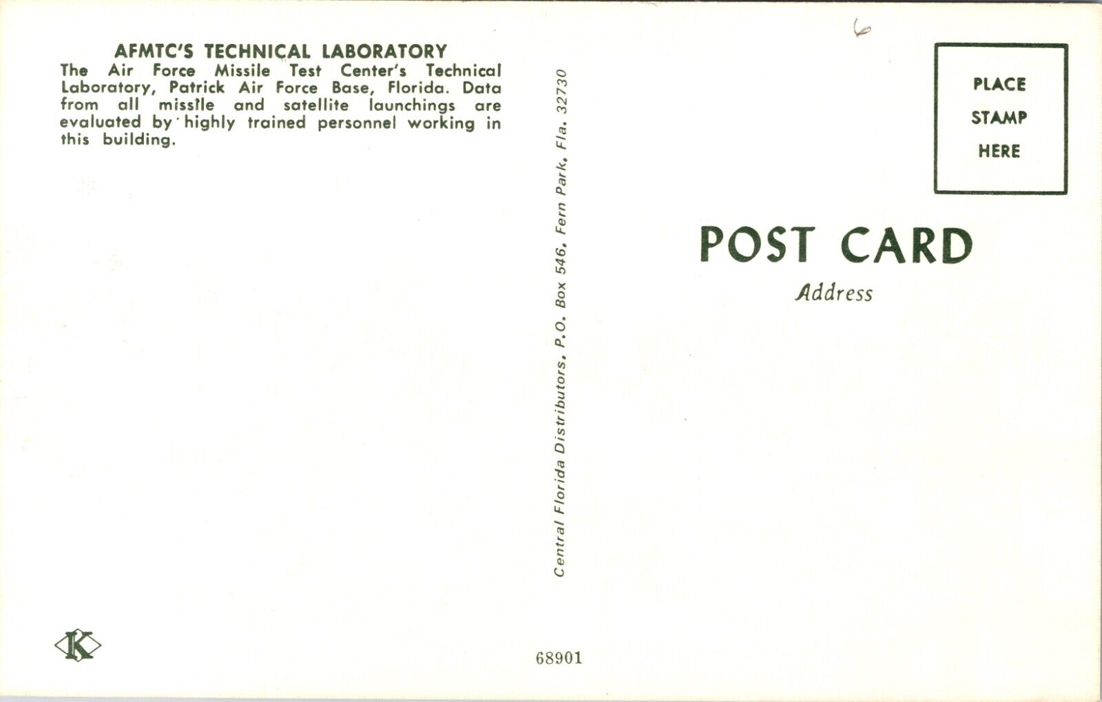 AFMTC Technical Laboratory Air Force Missile Test Center Patrick Air Force Base