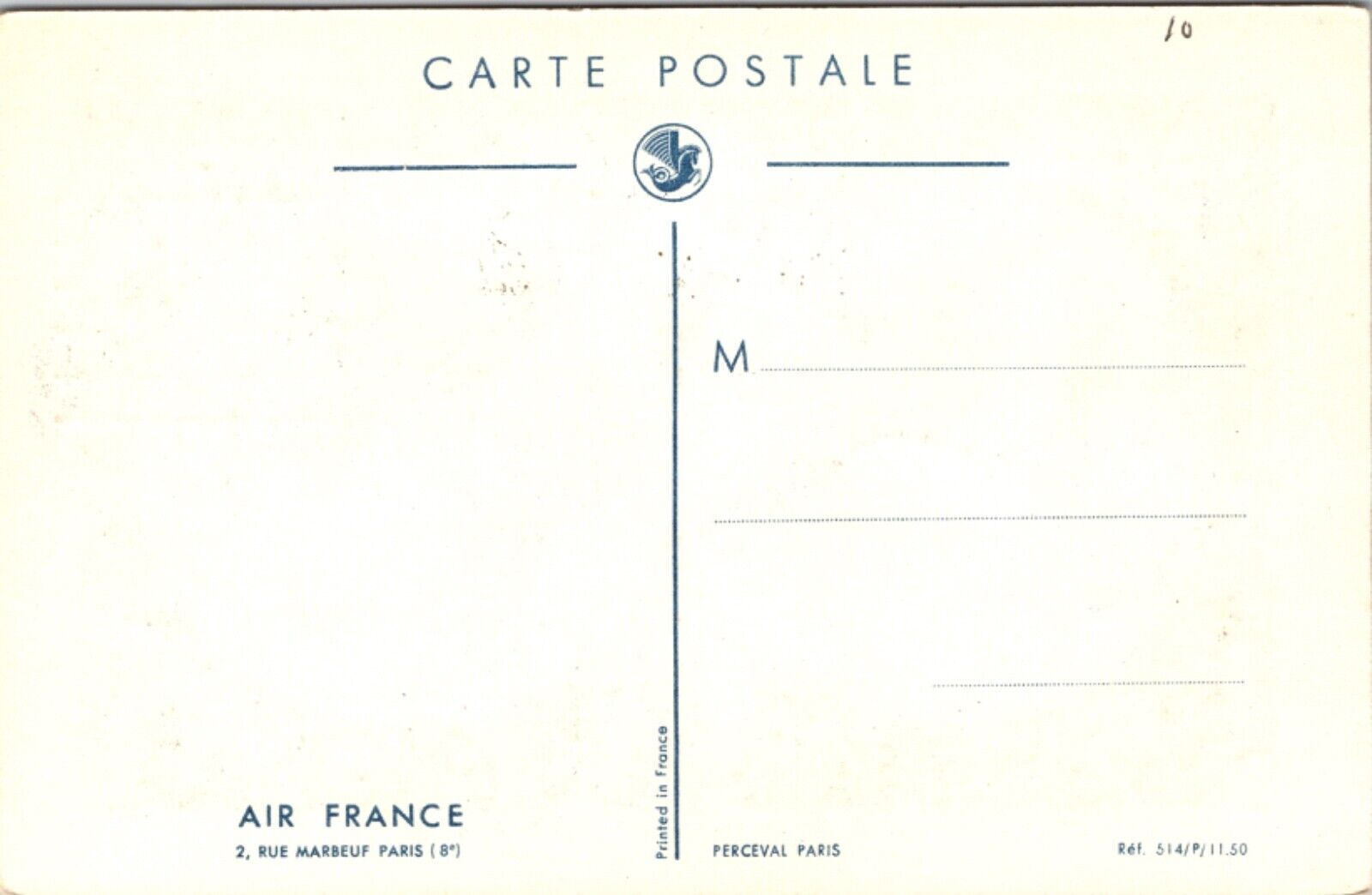 Advertising Postcard Air France United Nations Artwork World Globe