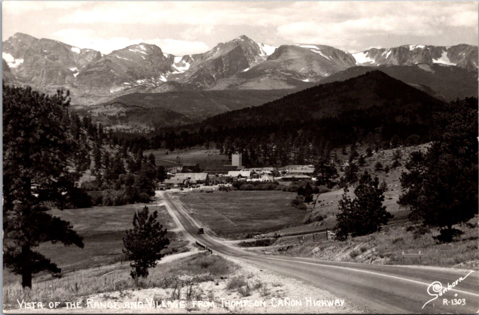 RPPC Vista of the Range and Village from Thompson Cañon Highway Colorado