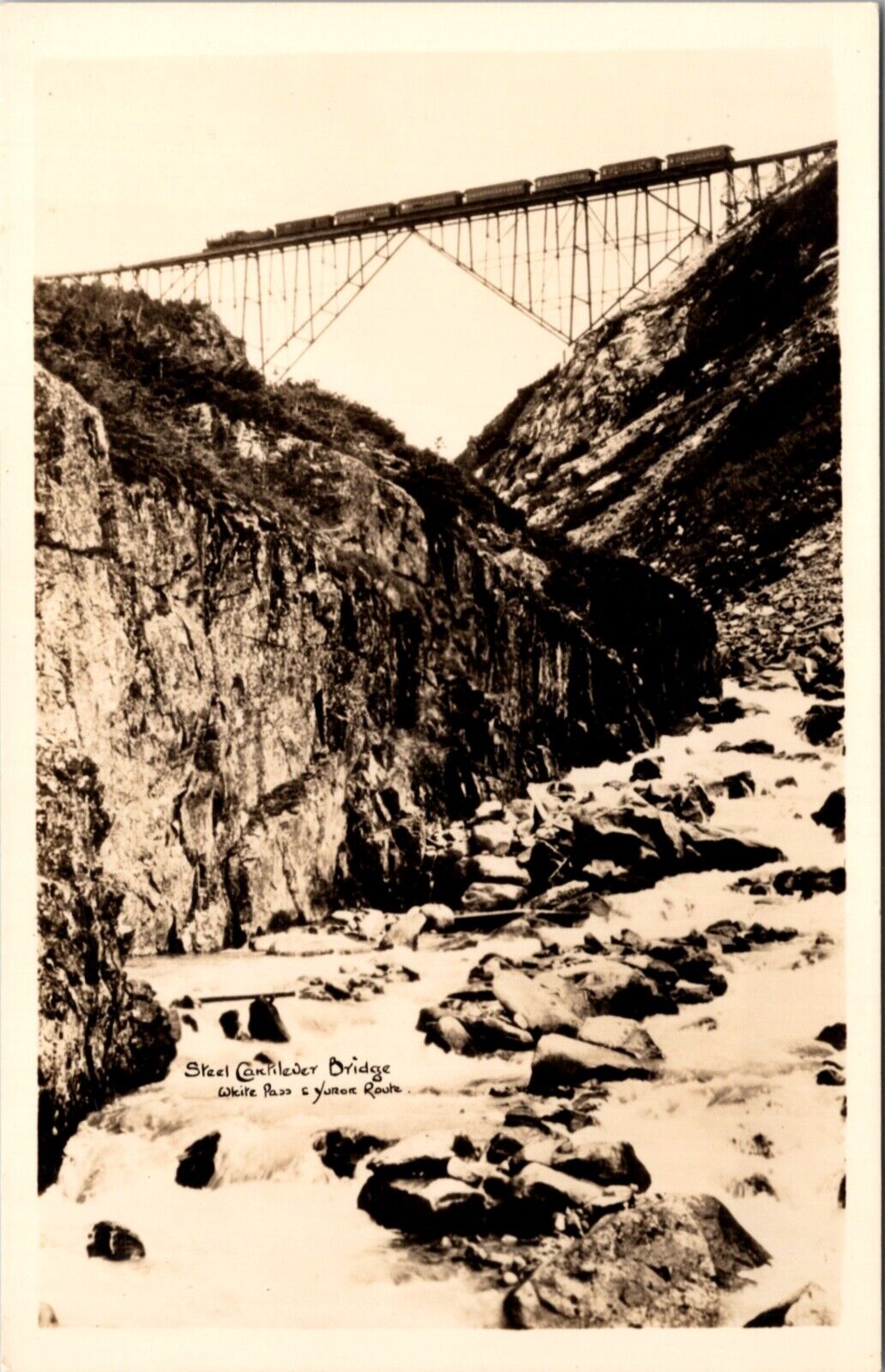 RPPC Railroad Train on the Steel Cantilever Bridge White Pass and Yukon Route