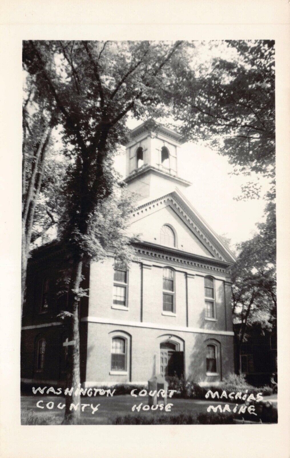 Real Photo Postcard Washington County Courthouse in Machias, Maine~131101