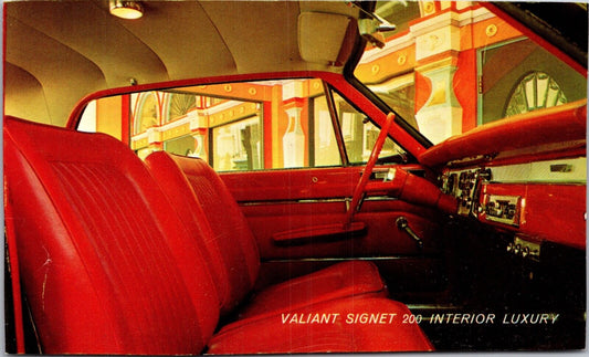 Advertising Postcard Valiant Signet 200 Interior Luxury Automobile