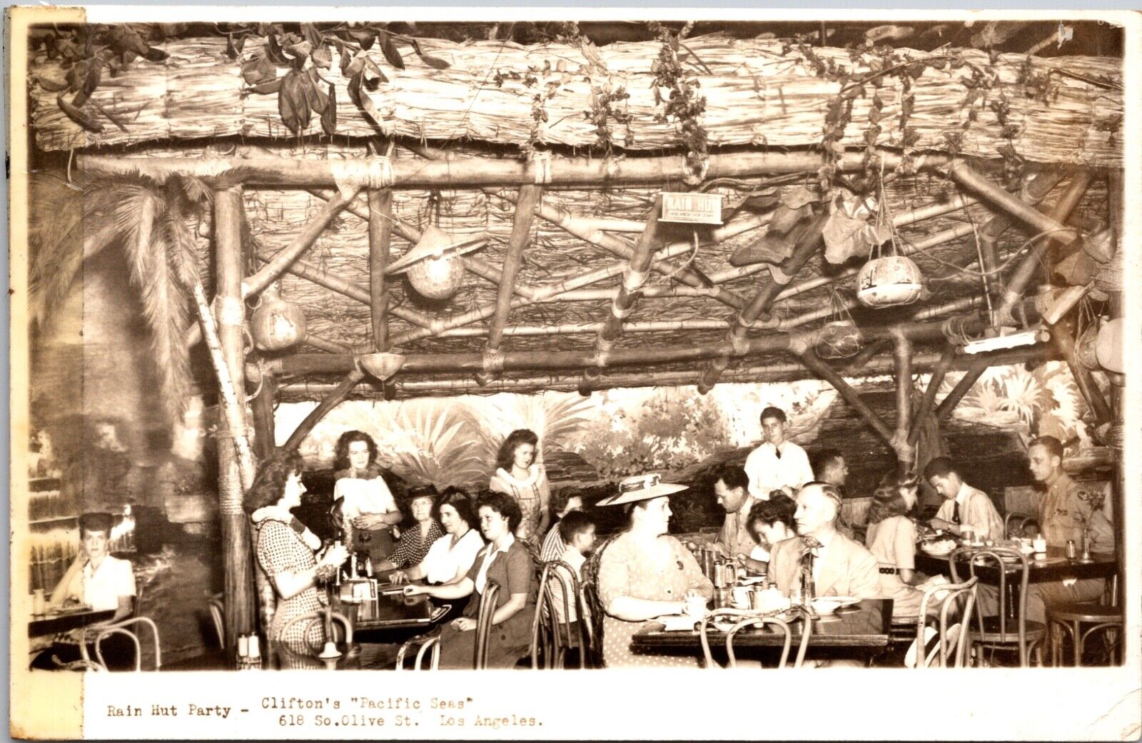 RPPC Rain Hut Party Clifton's Pacific Seas Restaurant Los Angeles, California