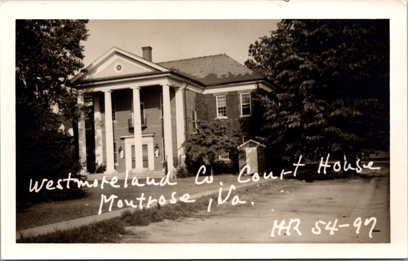 Real Photo Postcard Westmoreland County Court House in Montross, Virginia