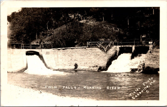 Real Photo Postcard Twin Falls Roaring River State Park in Cassville, Missouri