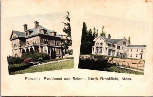 Tinted PC Parochial Residence & School North Brookfield Massachusetts~136669