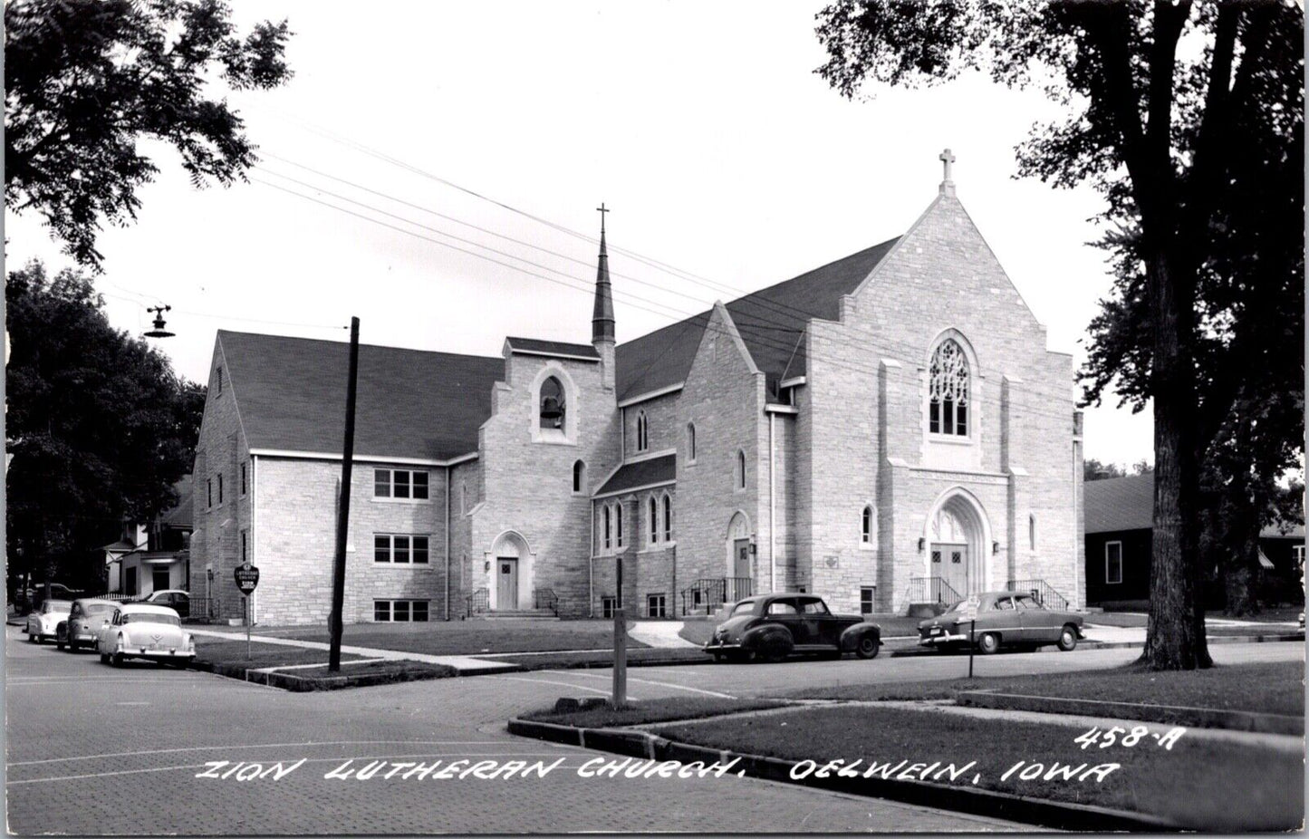 Real Photo Postcard Zion Lutheran Church in Oelwein, Iowa