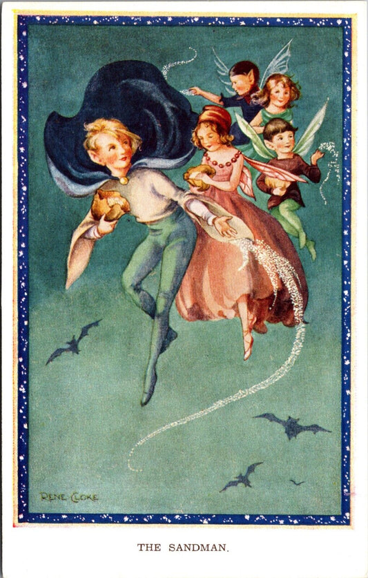 Rene Cloke artwork Postcard Pixie Fairy Elfin The Sandman