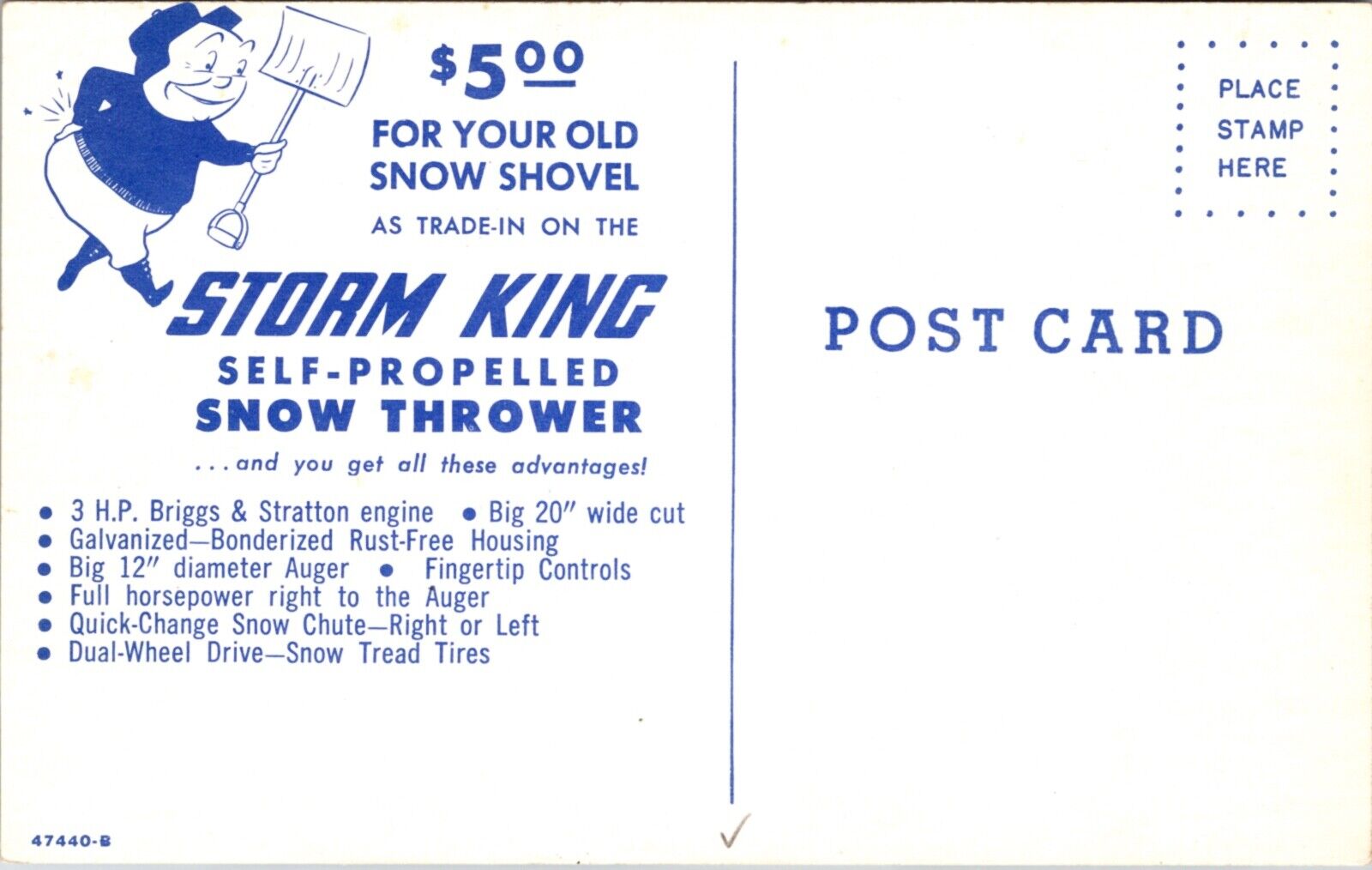 Advertising Postcard Storm King Snow Shovel