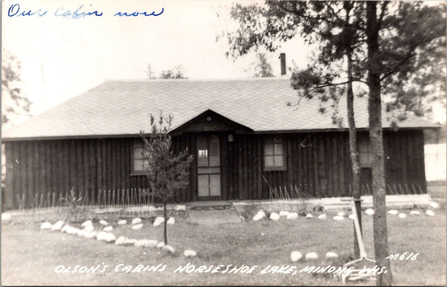 Real Photo Postcards Olson's Cabins Horseshoe Lake in Minong, Wisconsin