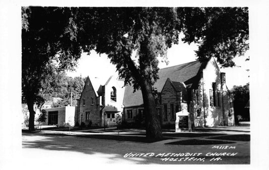 Real Photo Postcard United Methodist Church in Holstein, Iowa~122645