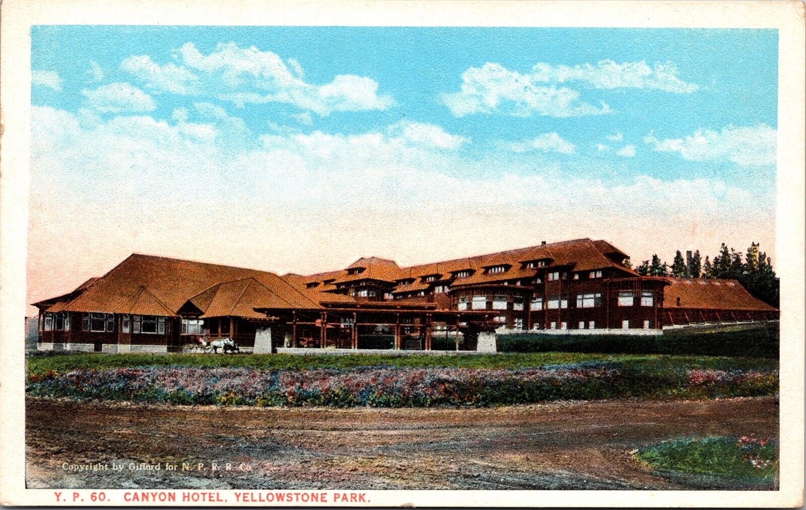 Two Postcards Canyon Hotel at Yellowstone National Park~1630