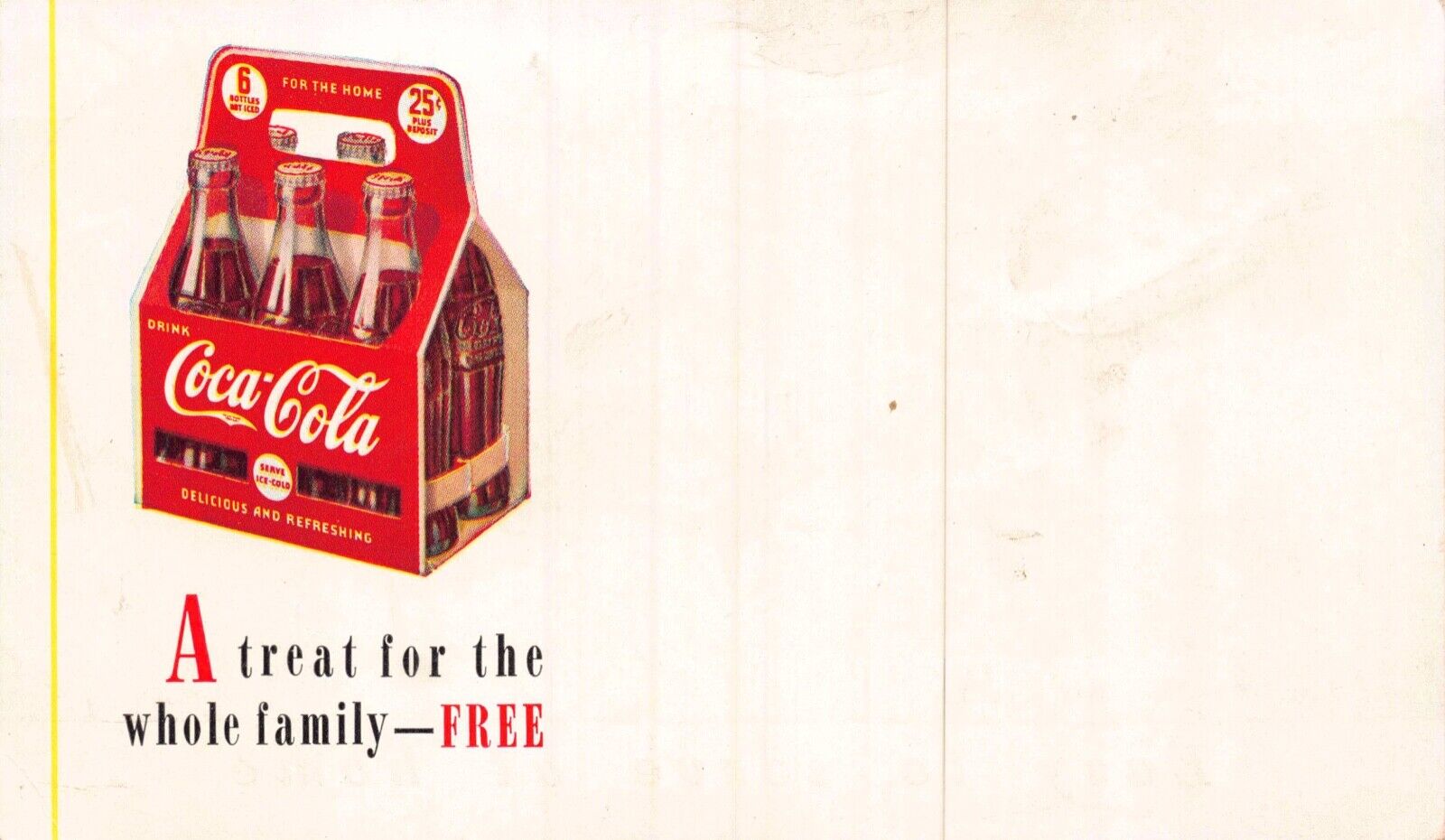 Advertising Postcard Drink Coca-Cola at Home Six Pack Glass Bottles~127308