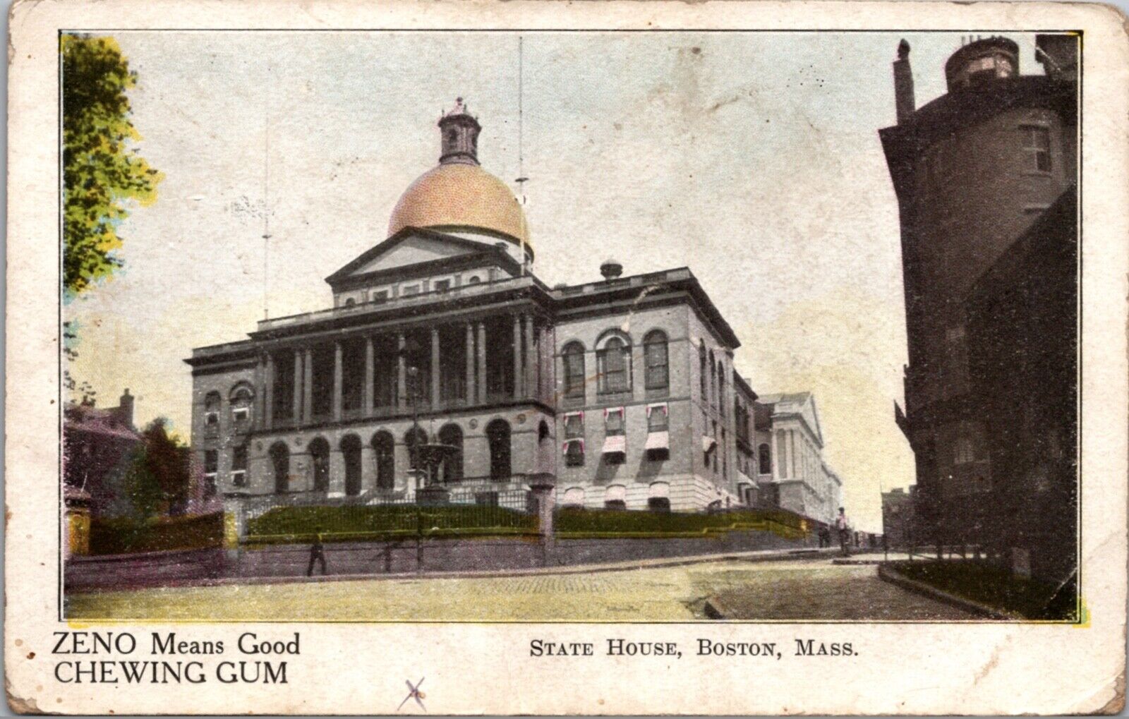 Zeno Chewing Gum Postcard State House in Boston, Massachusetts