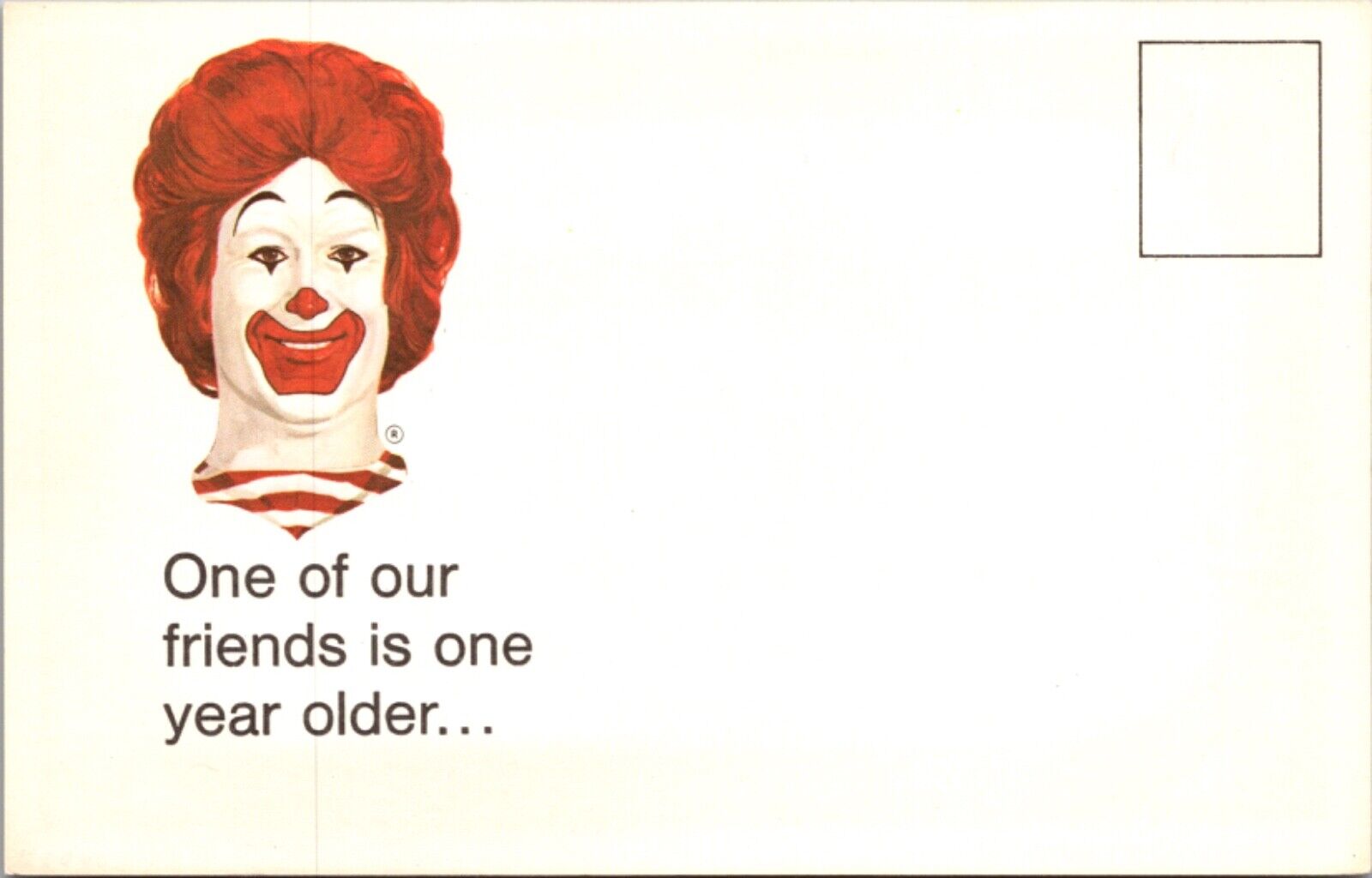 1975 Ronald McDonald's Birthday Party Invitation Postcard