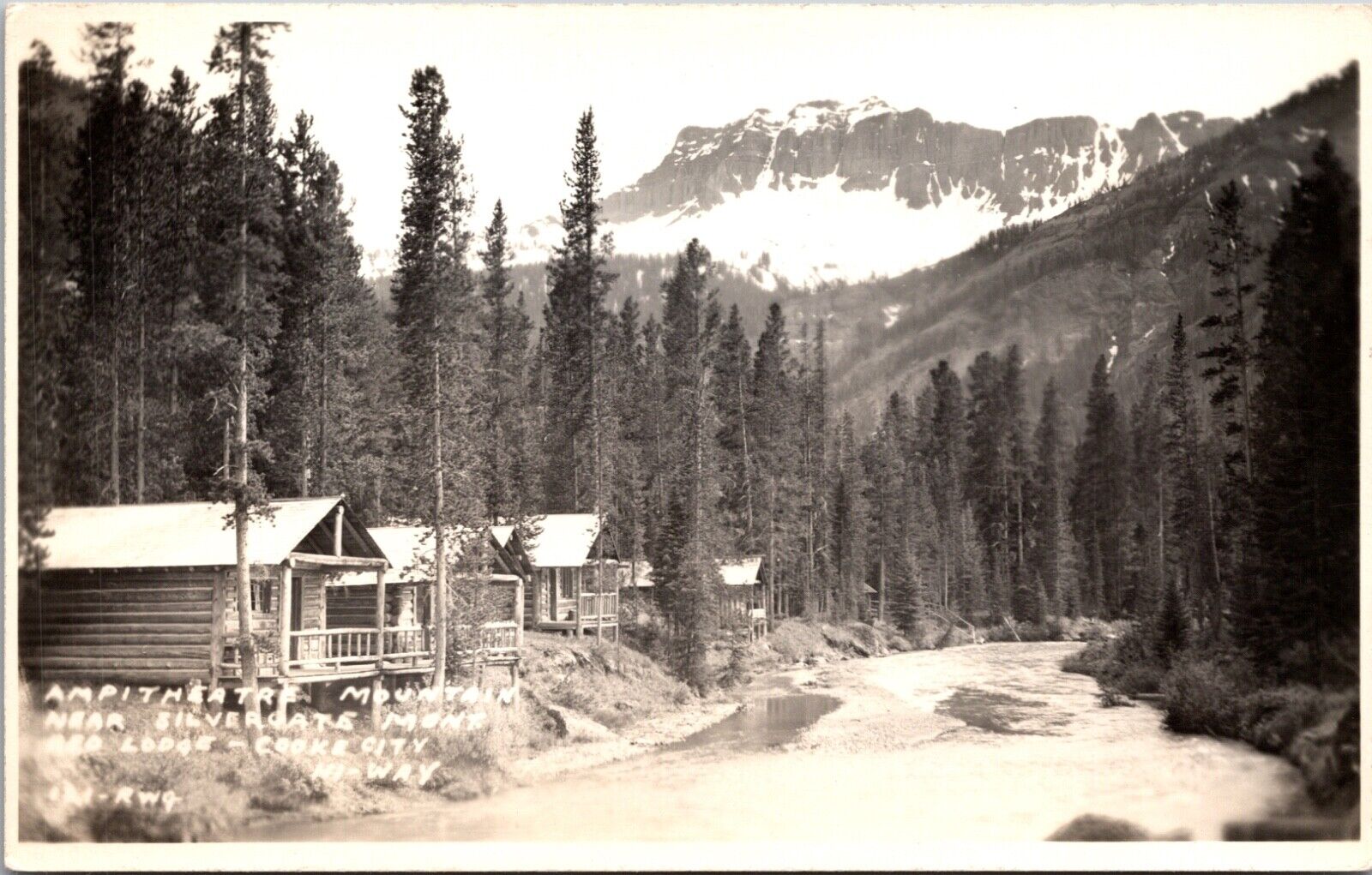 RPPC Amphitheatre Mountain near Silvergate, Montana Red Lodge Cooke City Hi-Way