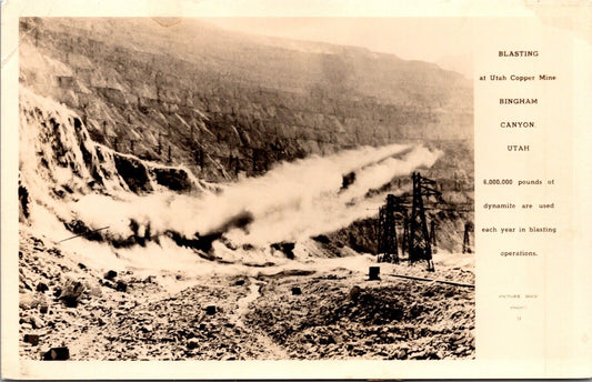 Two Real Photo Postcards Bingham Canyon Copper Mine, Utah