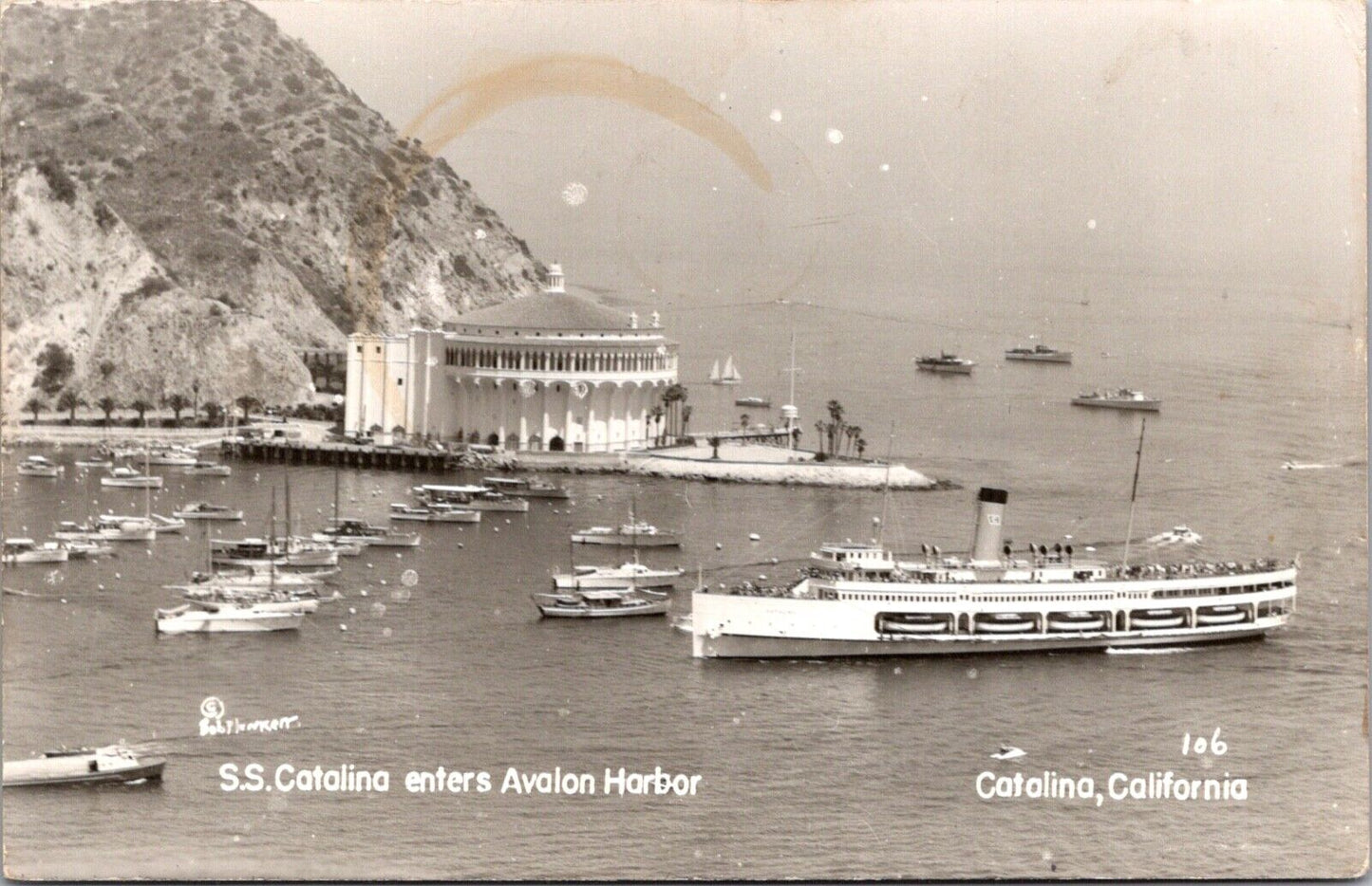 RPPC Casino S.S. Catalina Enter Avalon Harbor Santa Catalina Island California