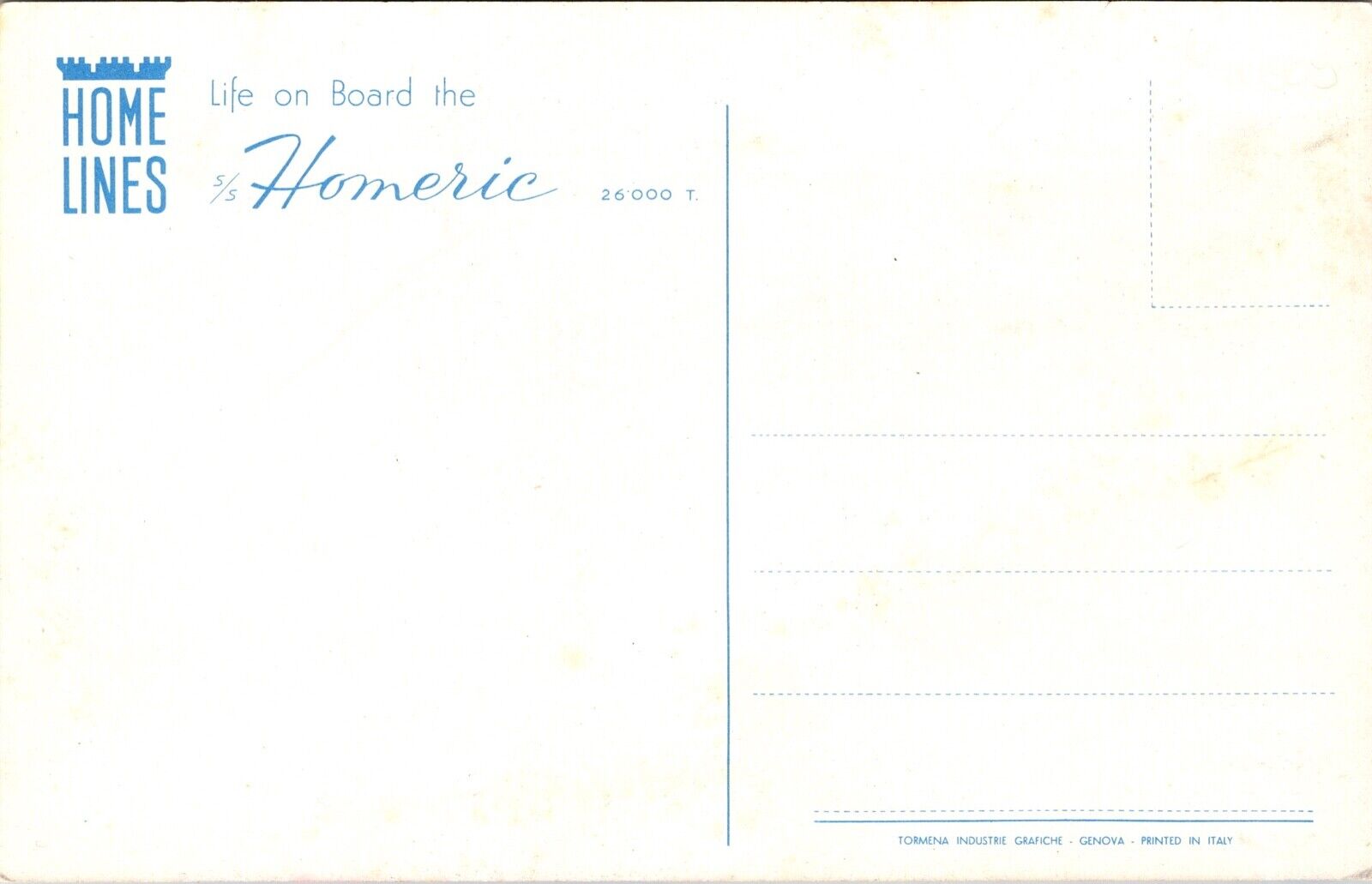 Two Postcards Life On Board the S.S. Homeric Home Lines~138001