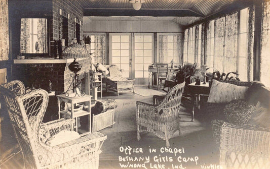 RP Postcard Office in Chapel Bethany Girls Camp in Winona Lake, Indiana~126190