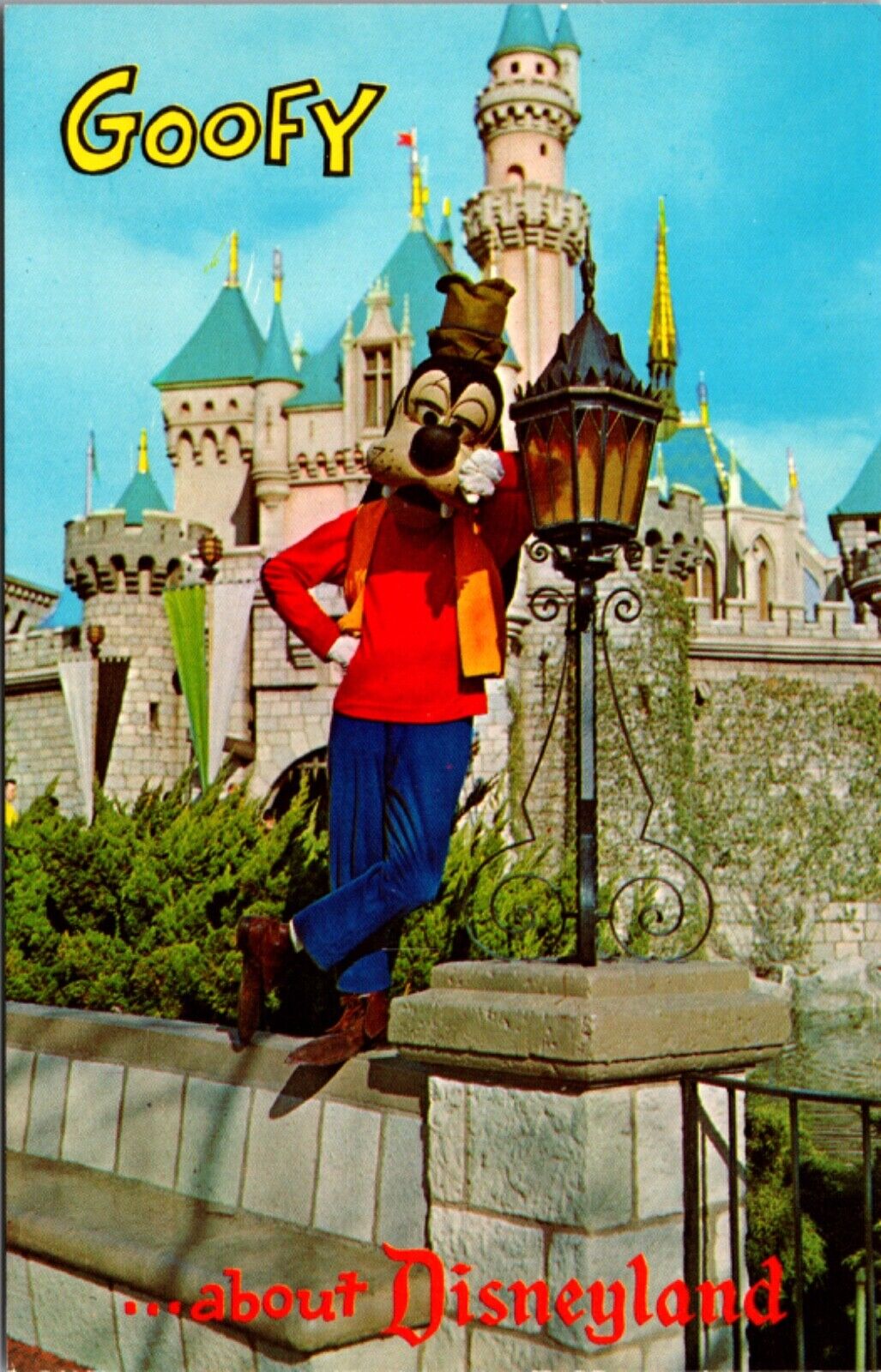 Disneyland Postcard Goofy Sleeping Beauty Castle Fantasyland