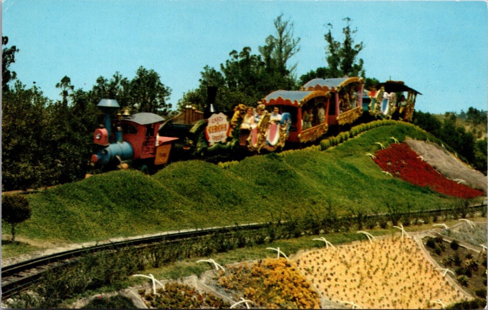 Disneyland Postcard Casey Jr Miniature Railroad Train Storybook Land Fantasyland