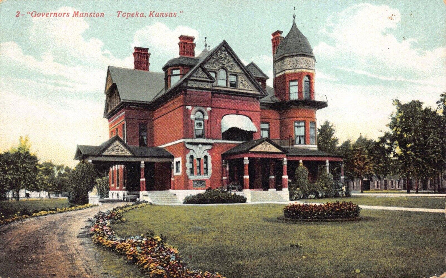 Two Postcards The Governor's Residence in Topeka, Kansas~128273