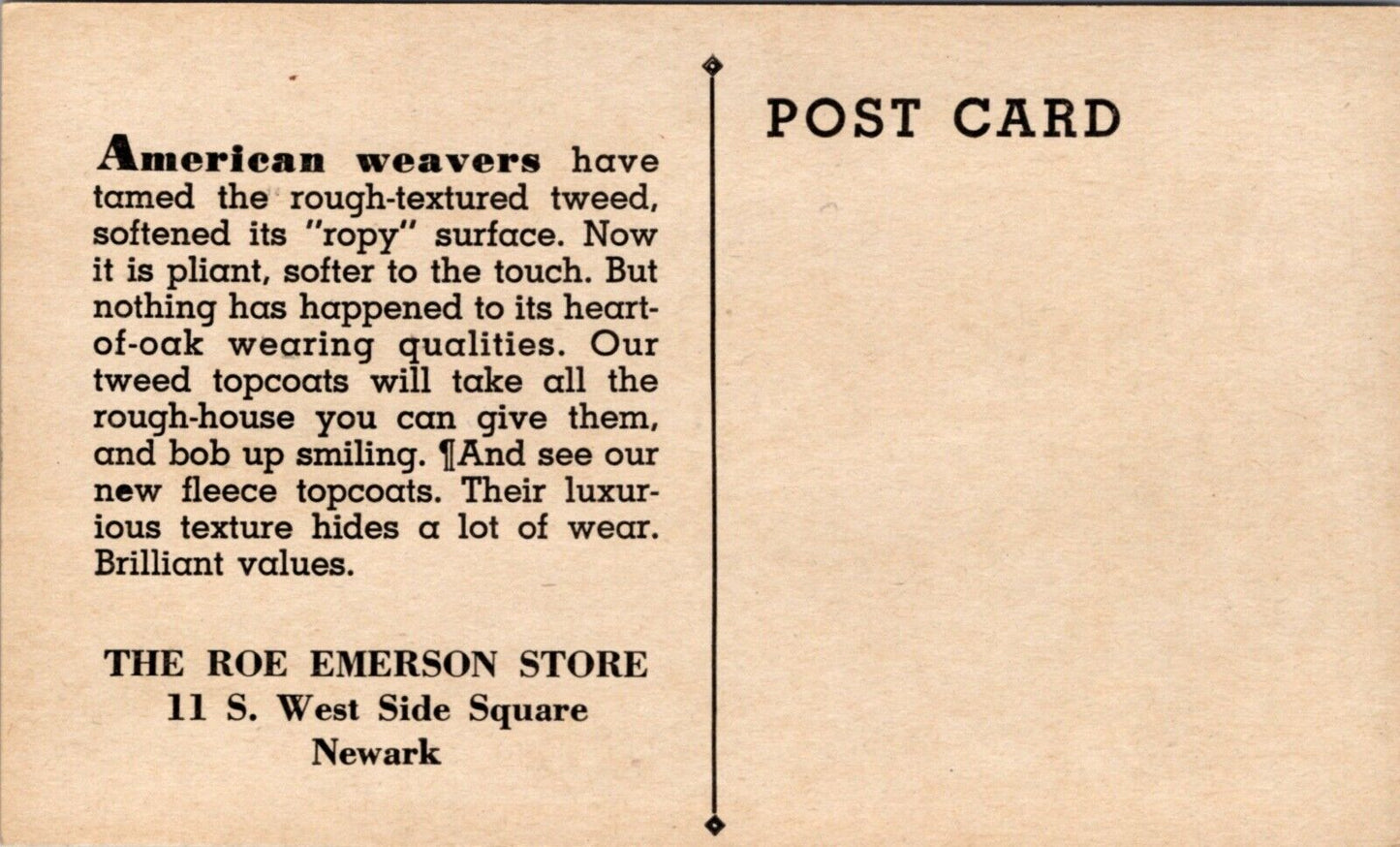 Advertising PC Mens Coats The Roe Emerson Store 11 S West Side Square Newark