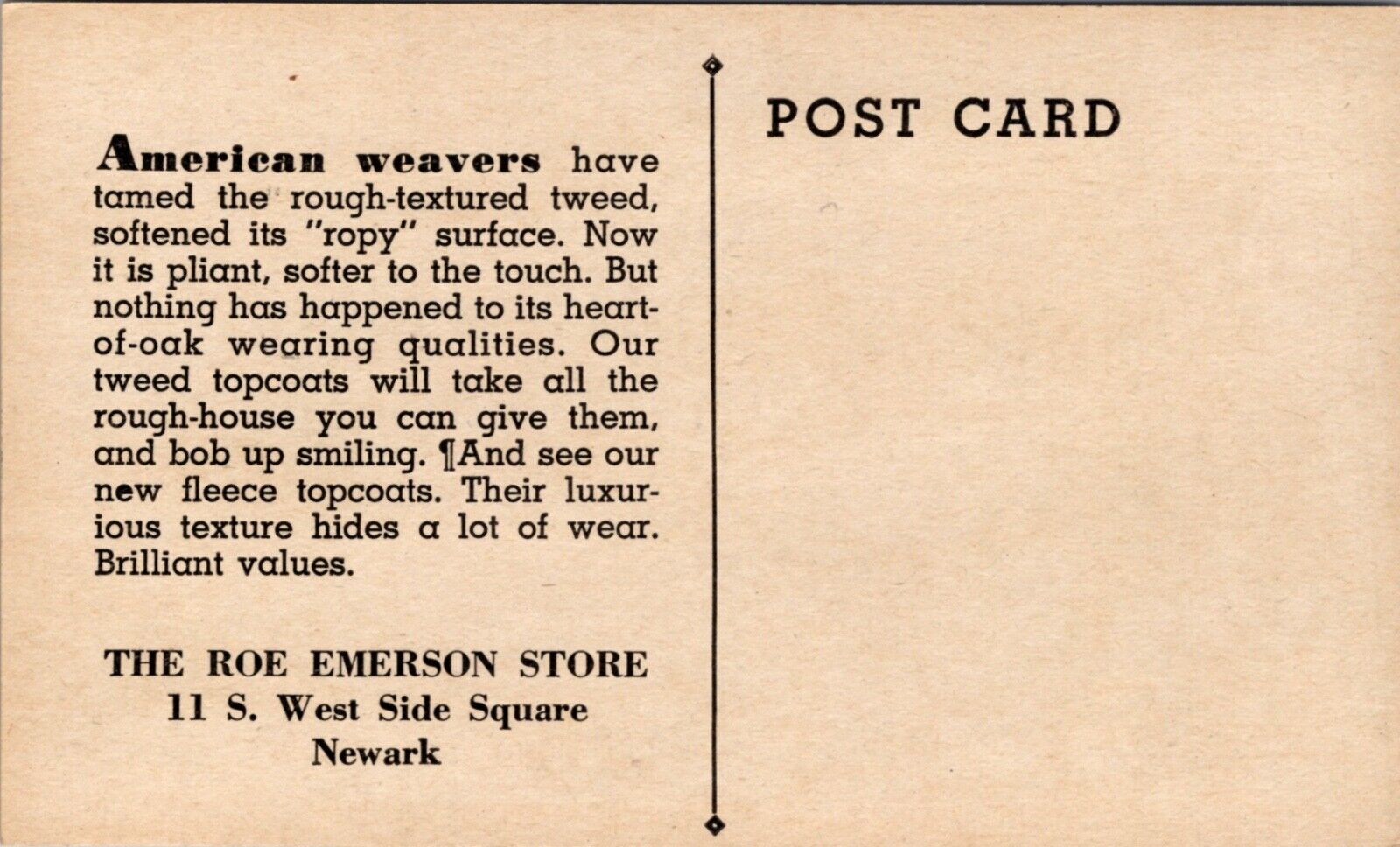 Advertising PC Mens Coats The Roe Emerson Store 11 S West Side Square Newark