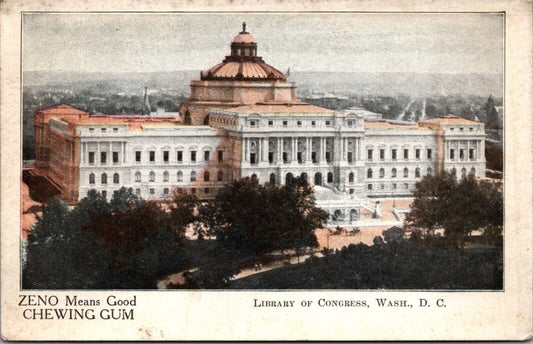 Zeno Chewing Gum Postcard Library of Congress in Washington D.C.