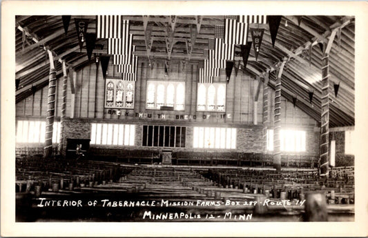 RPPC Interior of Tabernacle, Mission Farms in Minneapolis, Minnesota