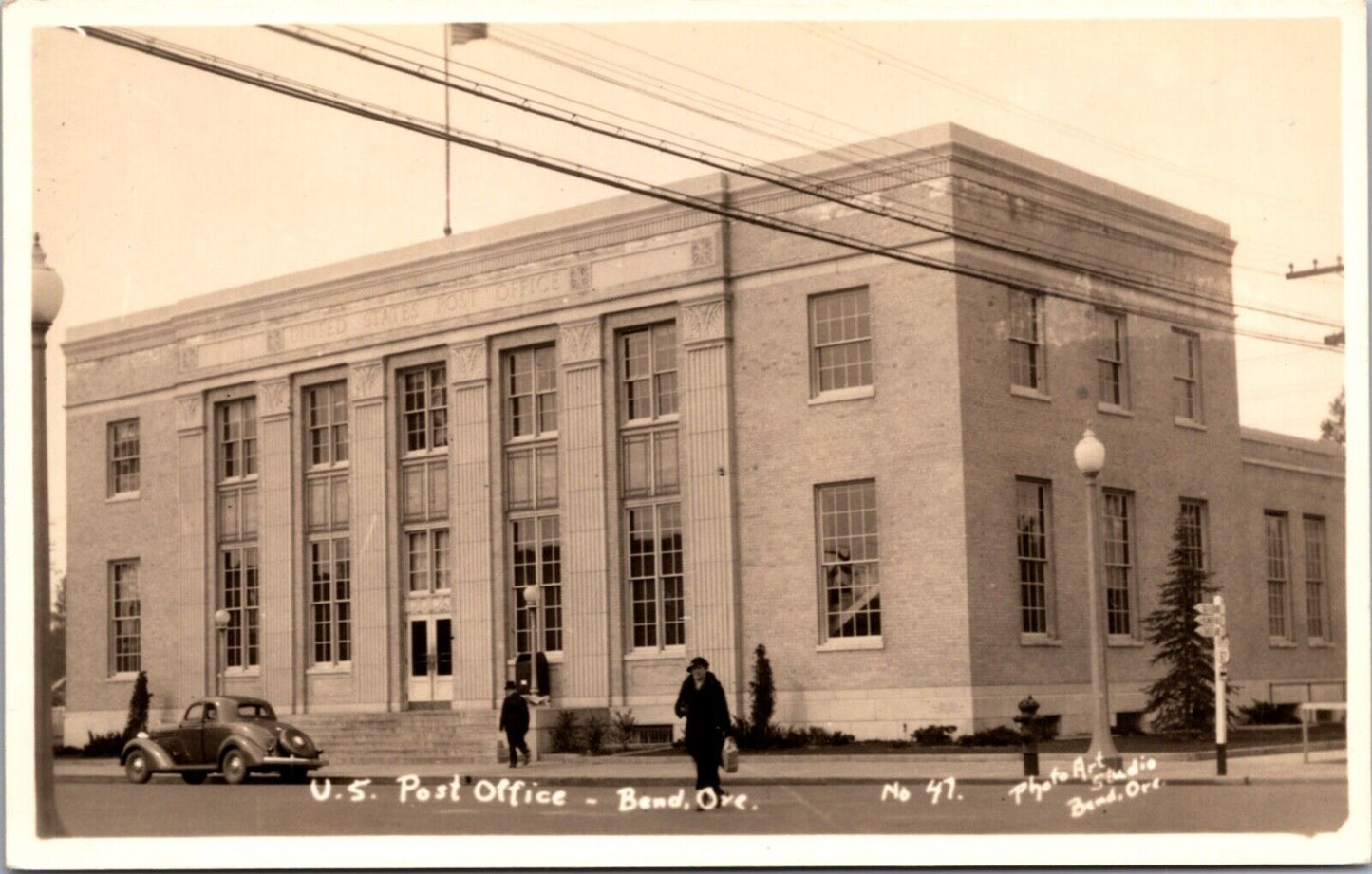 Real Photo Postcard US Post Office in Bend, Oregon