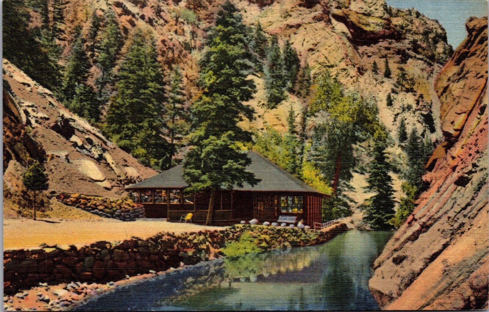 Trout Pool and Pavilion at Seven Falls, South Cheyenne Canon Colorado Springs