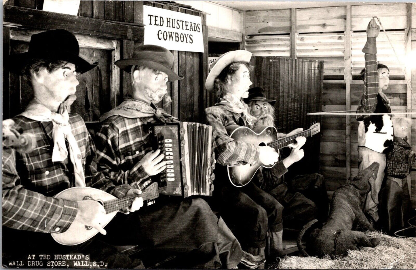 Two RPPCs Ted Hustead's Cowboy Orchestra Wall Drug Store Wall South Dakota~3350