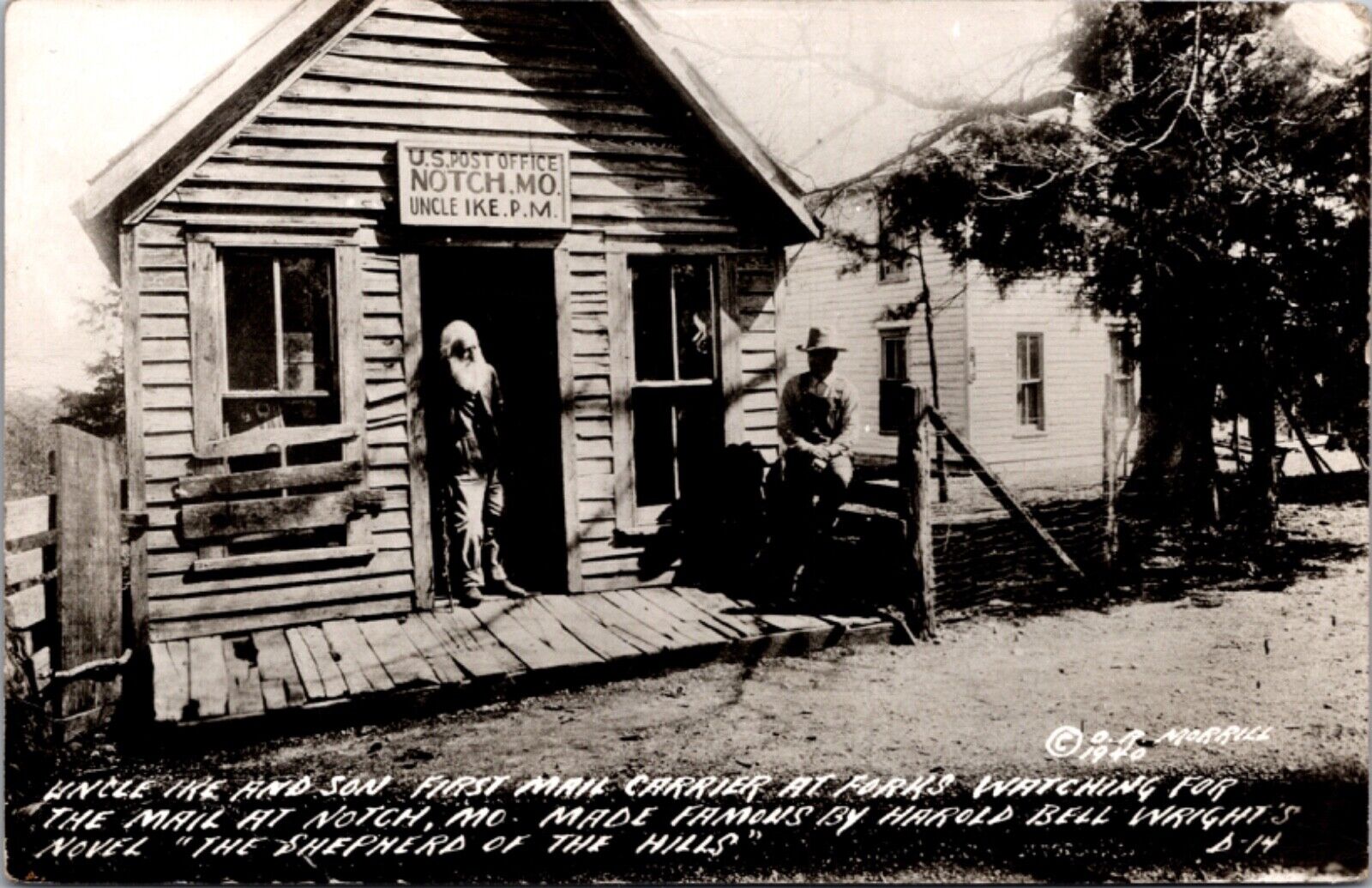 RPPC Uncle Ike and Son Mail Carrier U.S. Post Office in Notch, Missouri