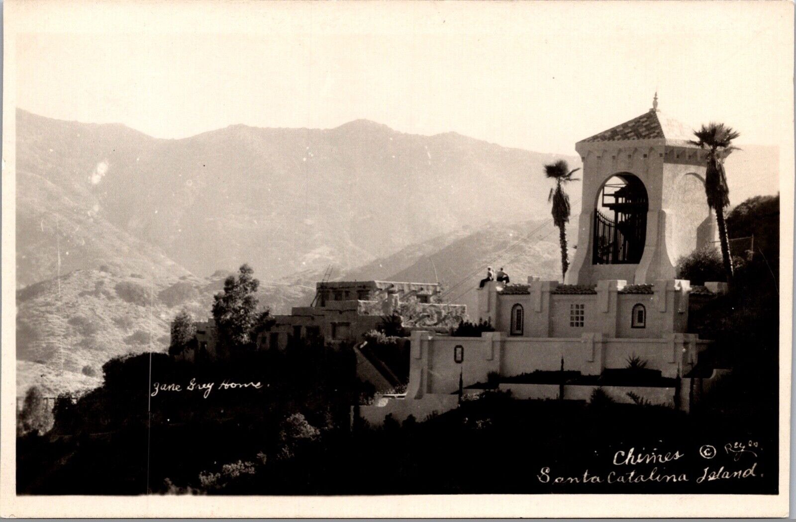 RP Postcard Zane Grey's House & Chimes Santa Catalina Island California~1599