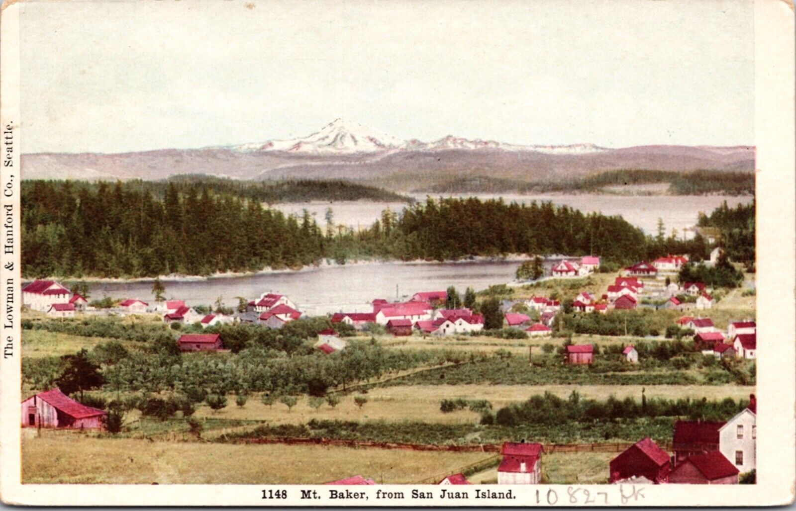 1907 Postcard View of Mt. Baker from San Juan Island, Washington