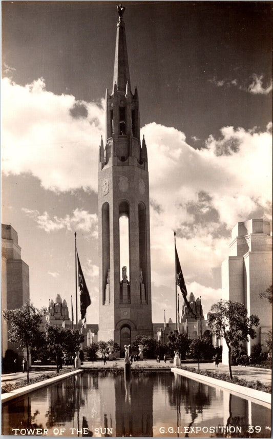 RPPC Tower of the Sun Golden Gate International Exposition 1939 San Francisco CA