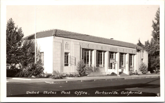 Real Photo Postcard United States Post Office in Porterville, California