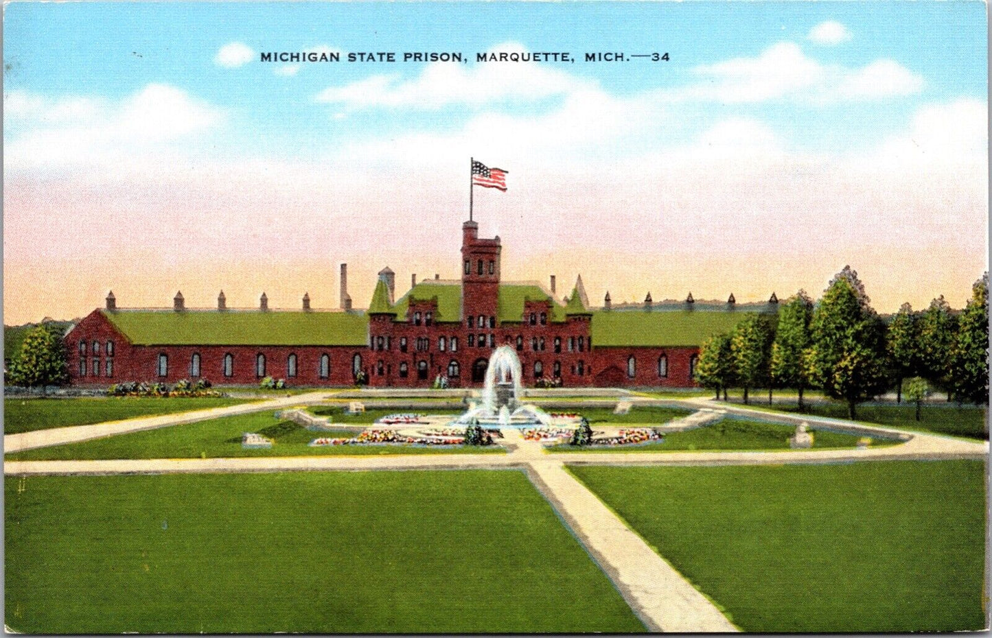 Two Postcards Michigan State Prison in Marquette, Michigan~2708