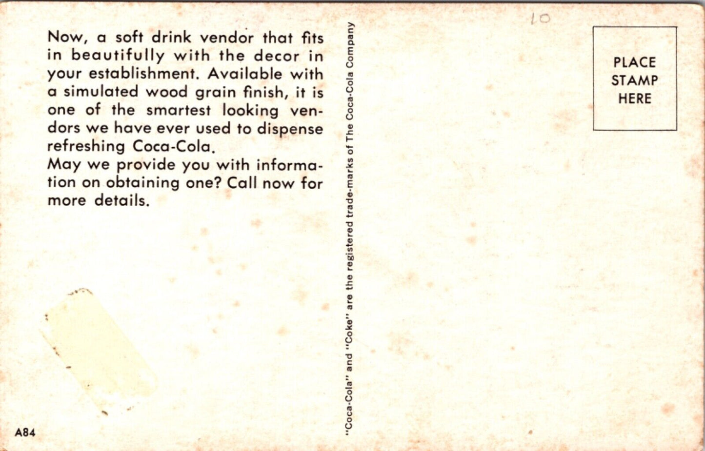 Advertising Postcard Coca-Cola Soft Drink Cooler