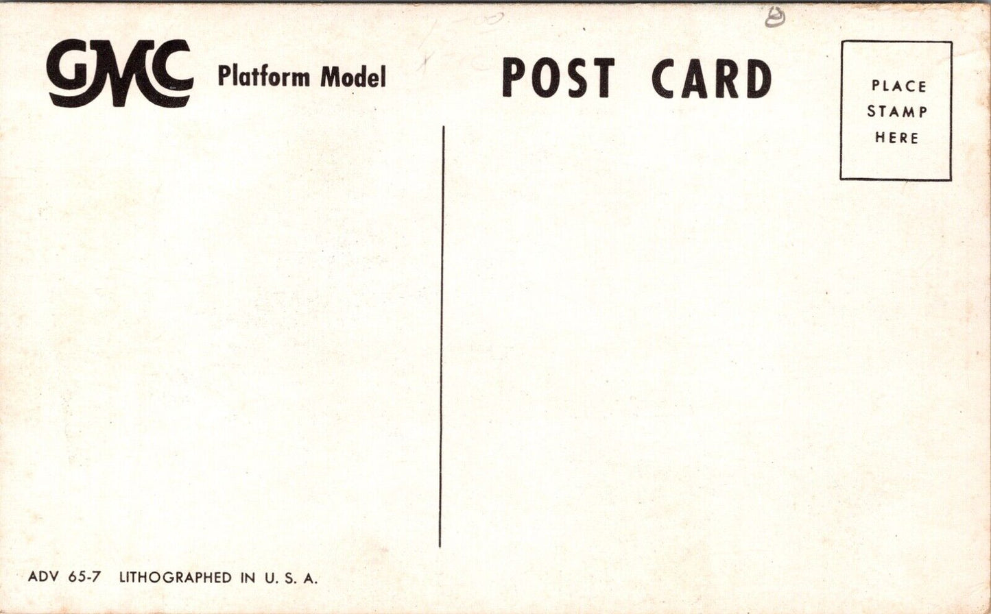 Advertising Postcard GMC Platform Model