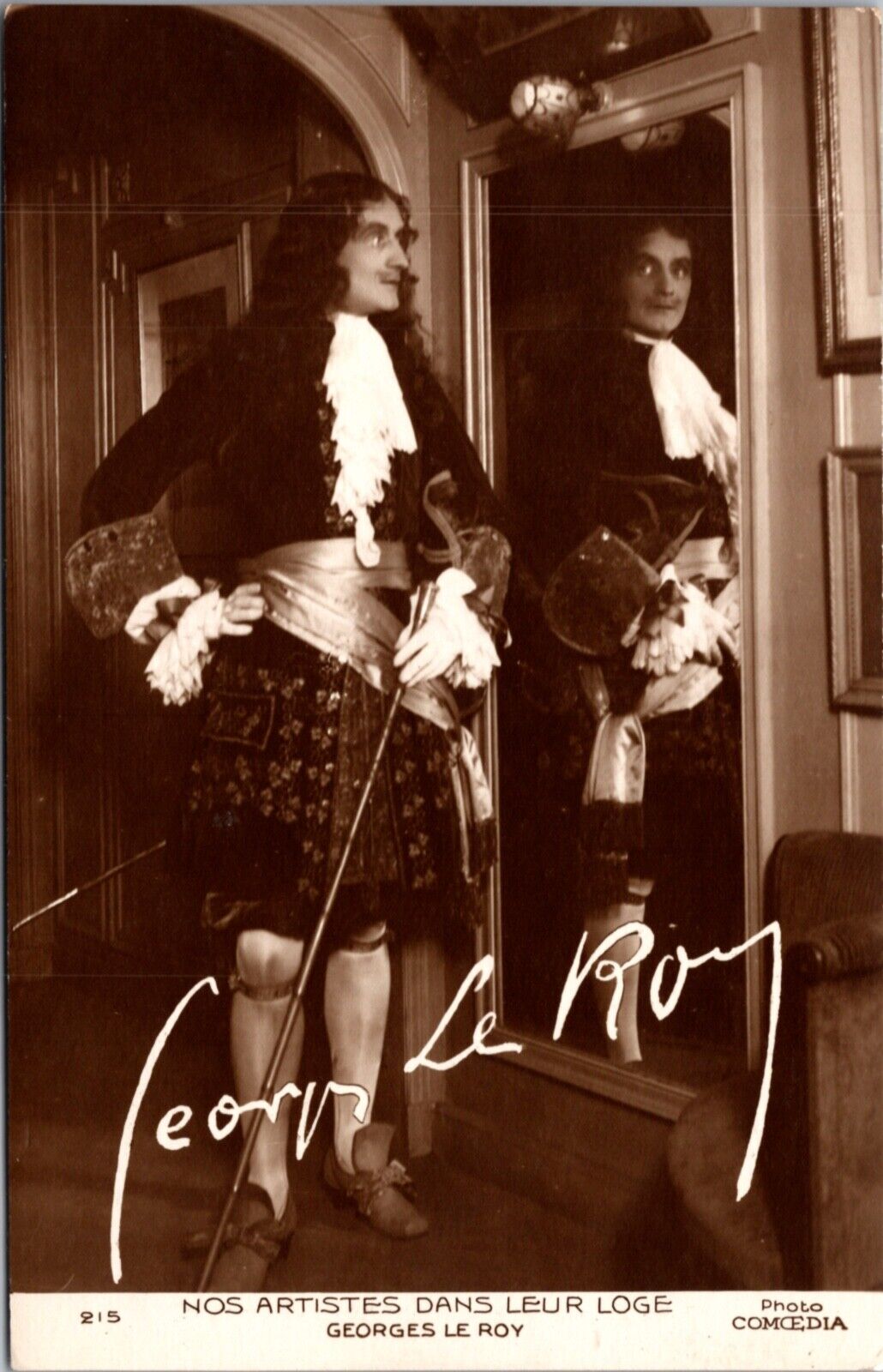 RPPC Nos Artistes Dans Leur Loge Artist in Dressing Room Theatre Georges Le Roy