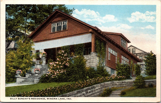 Two Postcards Billy Sunday's Residence in Winona Lake, Indiana~138211