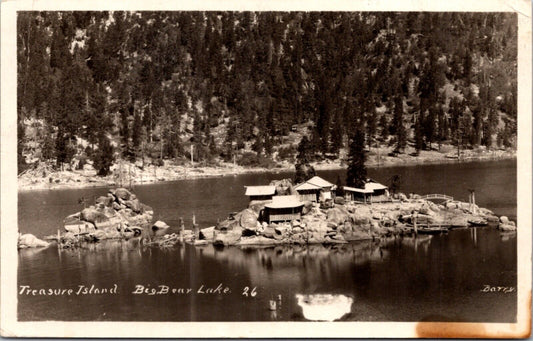 Real Photo Postcard Treasure Island in Big Bear Lake, California