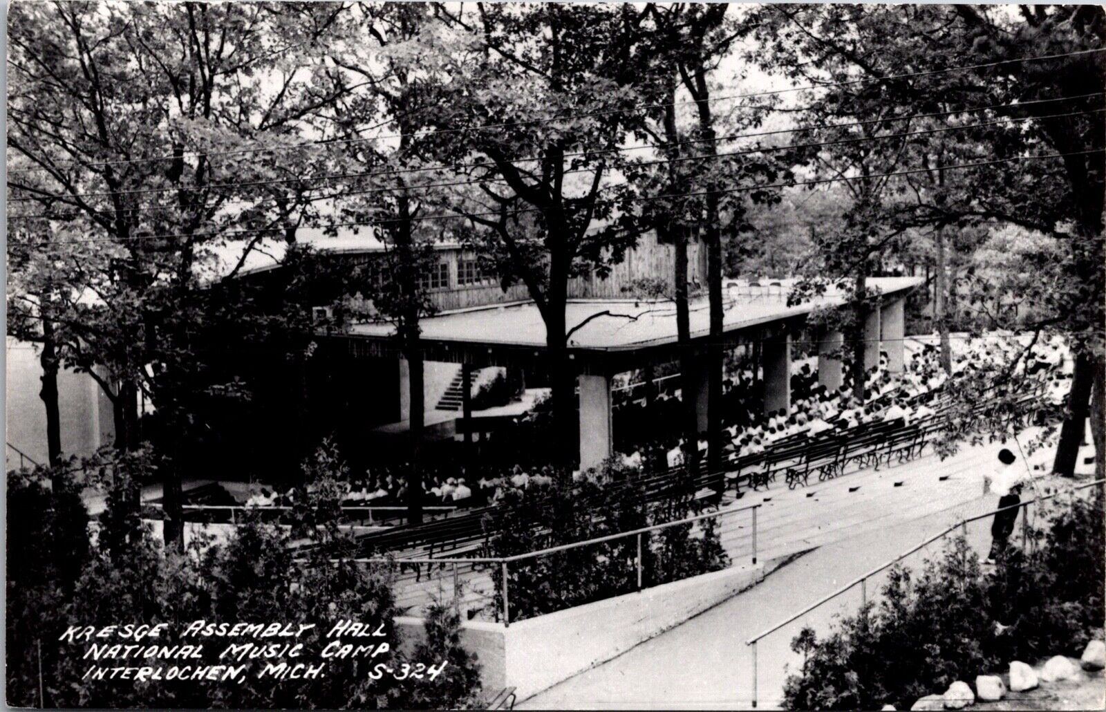 RP Postcard Kresge Assembly Hall National Music Camp in Interlochen, Michigan